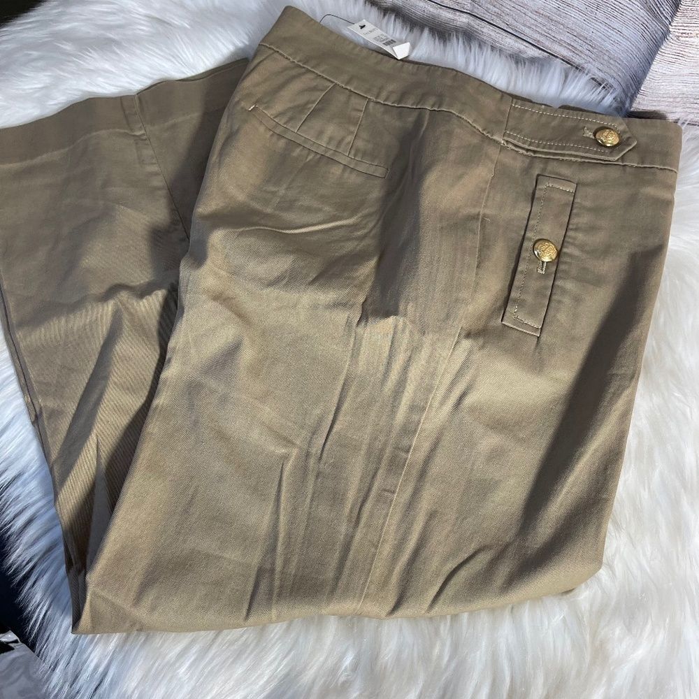 Talbots NWT Khaki‎ Tan High Waist Crop Pants Sz 8